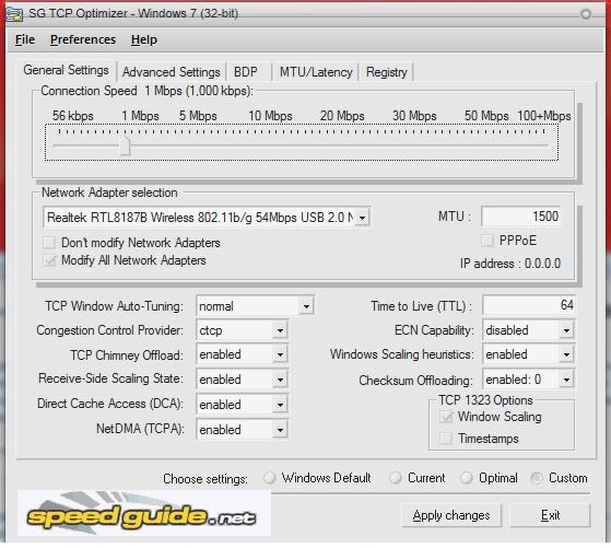 Optimalkan koneksi internet dengan TcpOptimizer