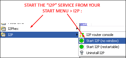 Running 'I2P' from the Start Button