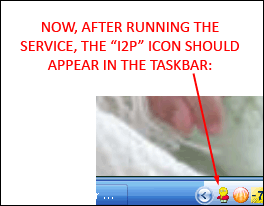 'I2P' running in the Taskbar