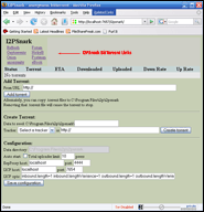 Click to enlarge the I2PSnark page in I2P.