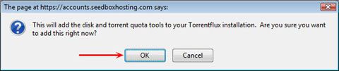 Confirming the 'disk quota' changes to your seedbox.