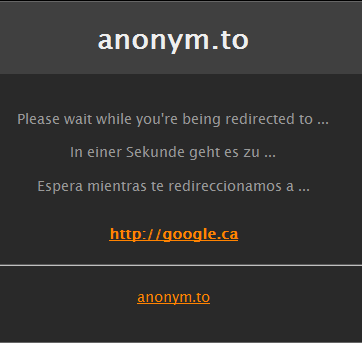 Using anonym.to for anonymous links