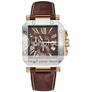 NEW GUESS COLLECTION, GC SWISS MADE, CHRONOGRAPH MENS WATCH, BROWN 