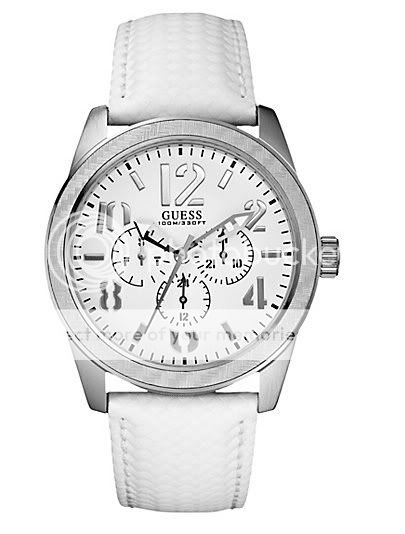 NEW GUESS U10645G2 Mens Chronograph White Watch,Wrist Wear. NWT 