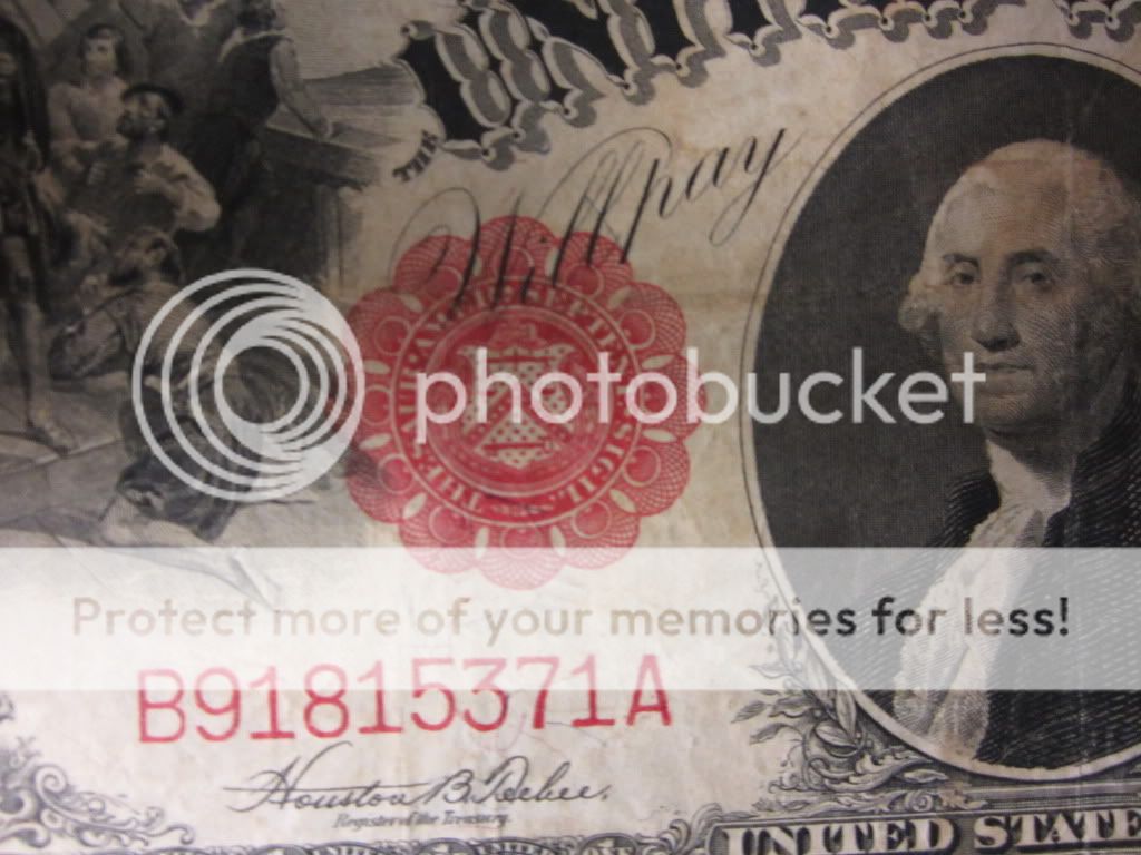 1917 One Dollar Bill with Red Seal  