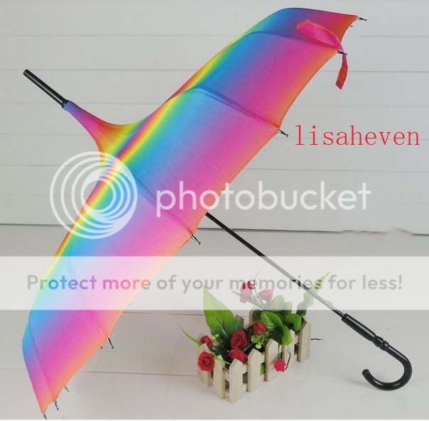 Rainbow Pagoda Parasol wind proof umbrella Polyester Super UV  