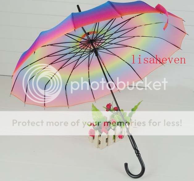 Rainbow Pagoda Parasol wind proof umbrella Polyester Super UV  