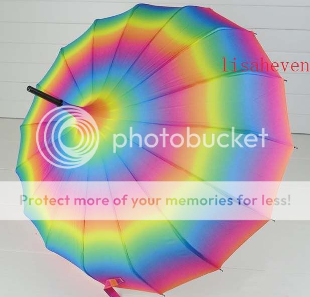 Rainbow Pagoda Parasol wind proof umbrella Polyester Super UV  