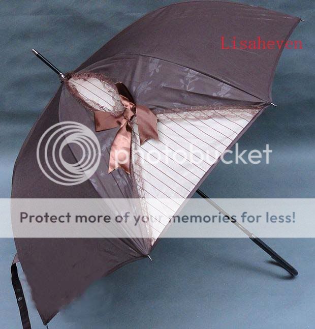 Classic Bow umbrella woman Princess Parasol Long handled Rain or shine 