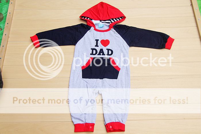 Baby Boy Girl I Love Mum Dad Sport Casual Hoodies Romper Bodysuit Outfit 6 24M
