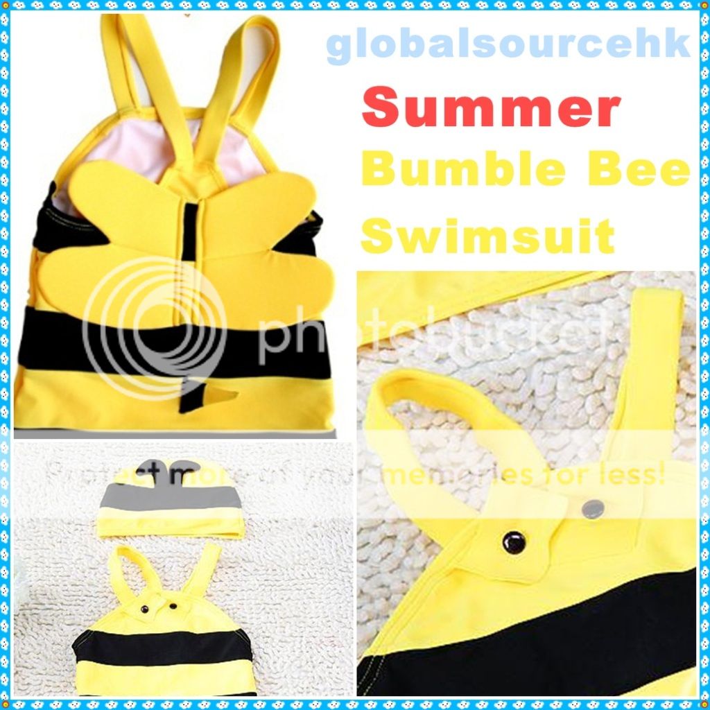 Baby Kids Boy Girl Cute Beach Swimwear Swimsuit Swimming Costume Hat Age 6M 5yrs