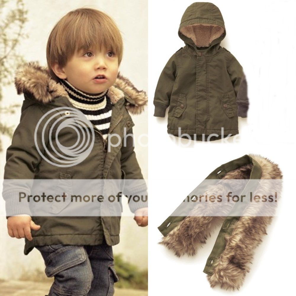 Baby Toddler Kid Boy Smart Winter Warm Hood Snowsuit Toggle Coat Jacket 12M 3YR