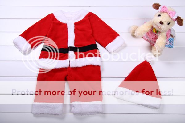 Baby Boy Girl Christmas Xmas Santa Claus Costume Dress Romper Outfit Set 6 24M