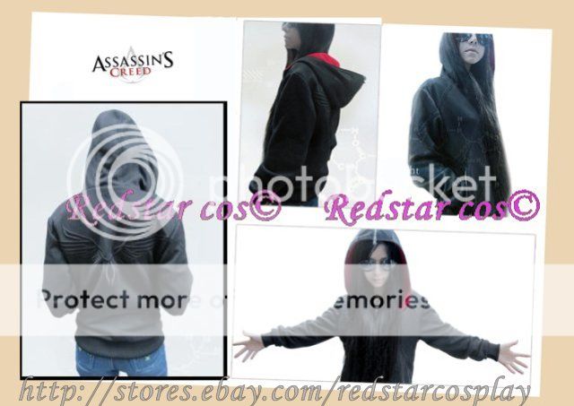 Assassins Creed Desmond Miles Cosplay Costume Hoodie With Eagle Black