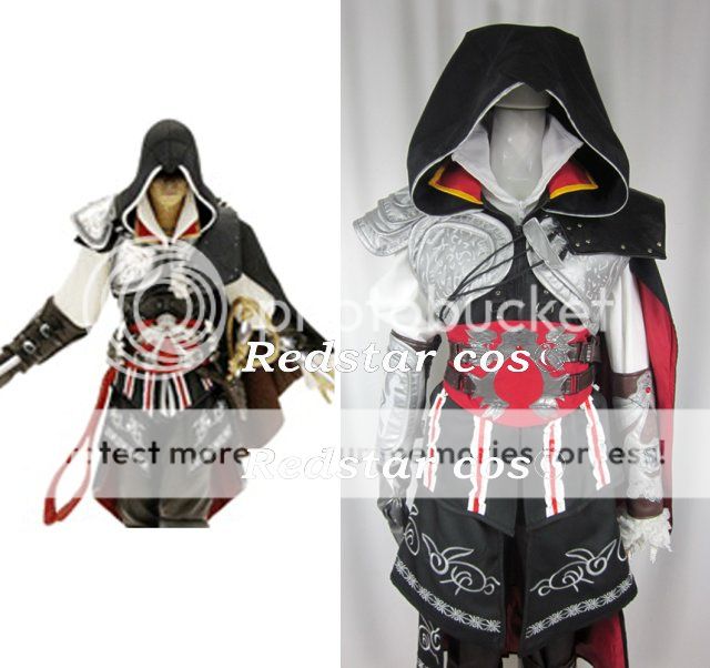 Assassins Creed II 2 Ezio Cosplay Black Costume   Custom made in Any