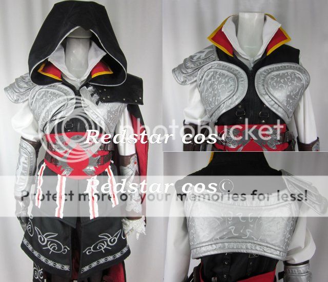 Assassins Creed II 2 Ezio Cosplay Black Costume   Custom made in Any