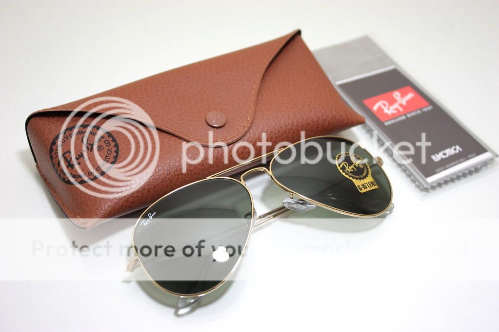 Rayban 3025 W3234 Gold Green G15 Glass Classic Aviator Sunglasses 55mm 