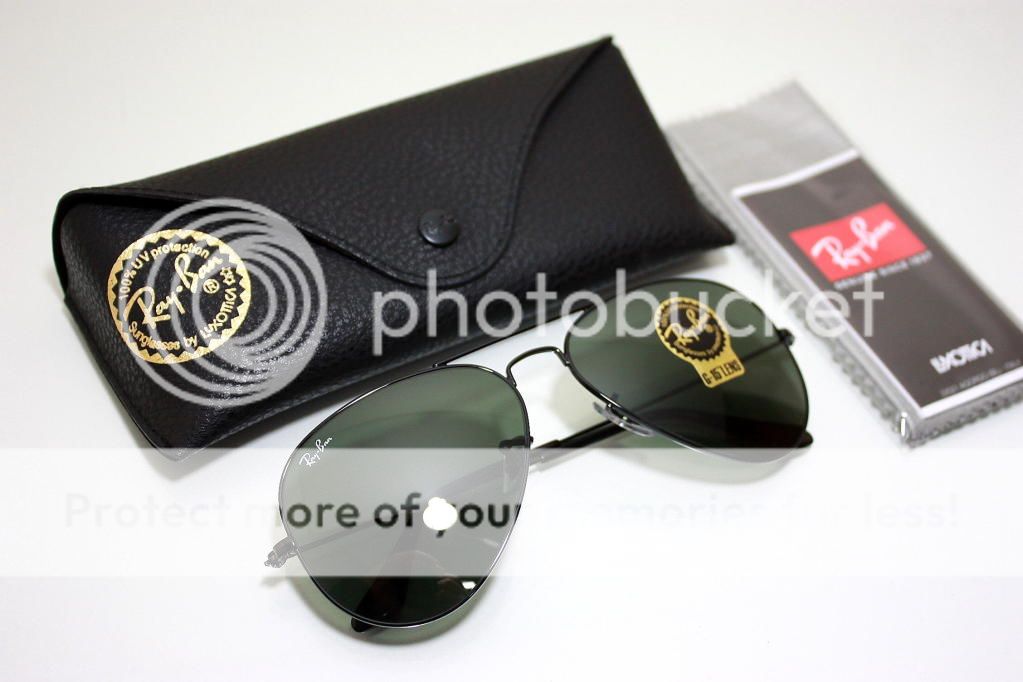   L2821 Black G15 Glass Aviator Sunglasses 62mm Large Authentic  