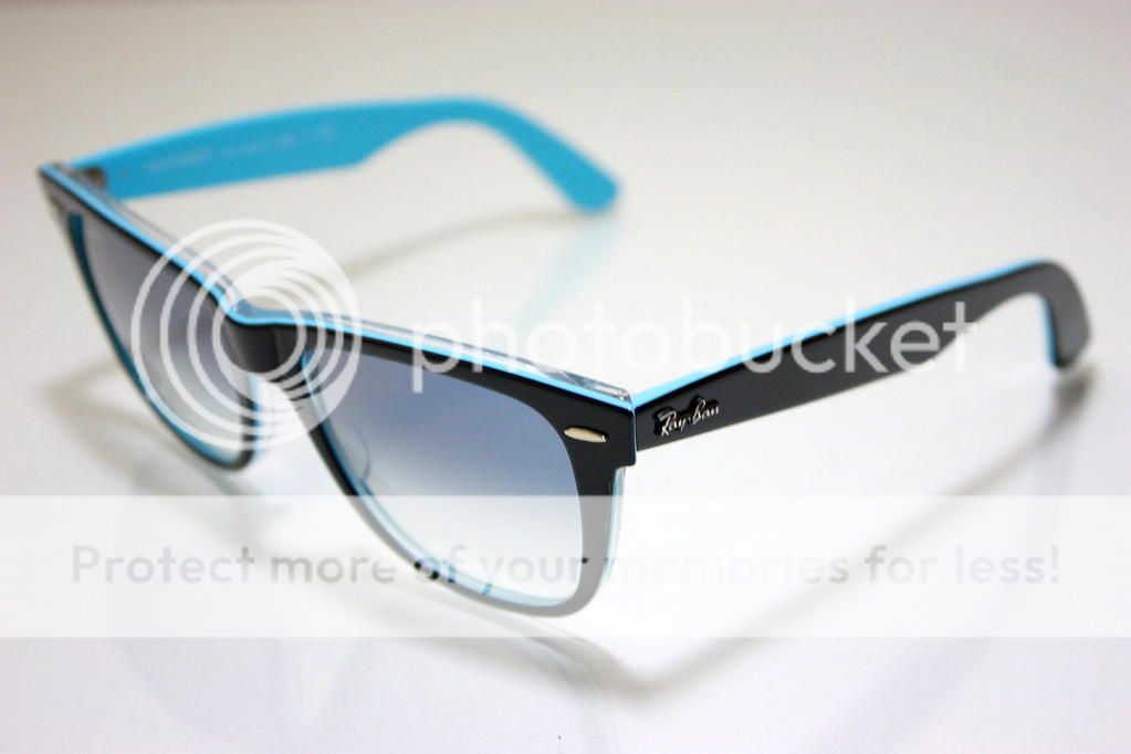 Rayban RB 2140 Wayfarer Sunglasses 1001/3F 10013F Black Blue Large 