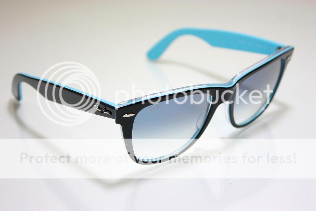 Rayban RB 2140 Wayfarer Sunglasses 1001/3F 10013F Black Blue Large 